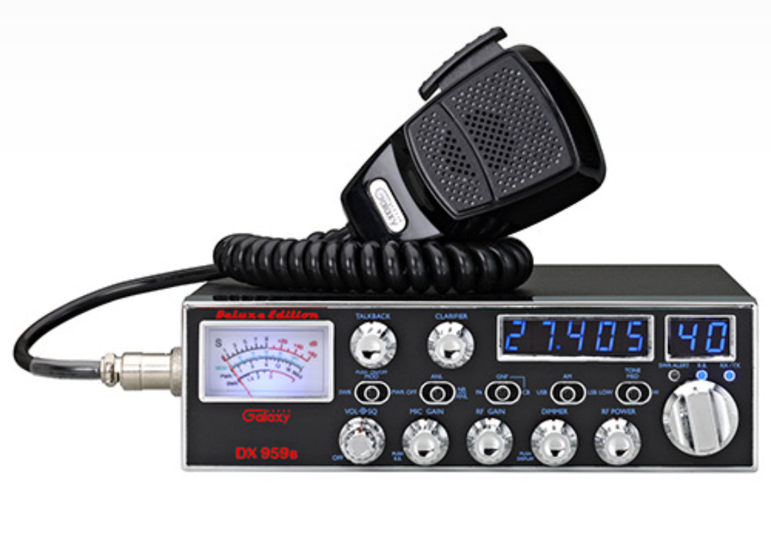 Galaxy DX959B Deluxe Edition CB Radio With SSB And Blue Lights With EL Faceplate Illumination