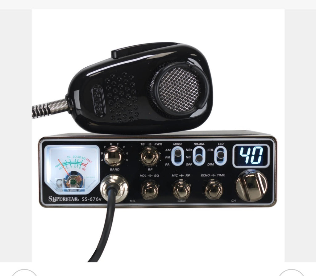 Ranger SuperStar SS-676V Slim 80 Watt 10-Meter Radio AM / FM/ PA Modes BRAND NEW