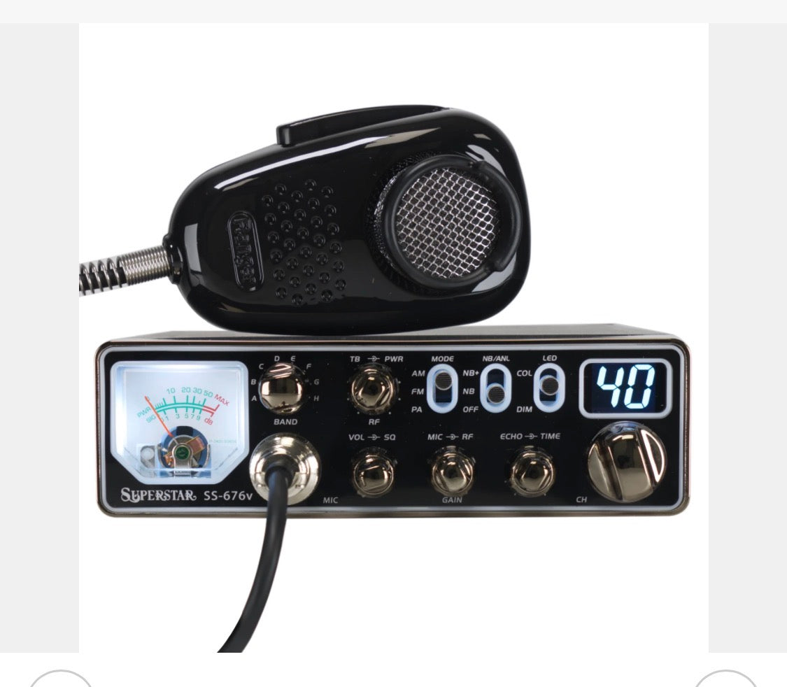 Ranger SuperStar SS-676V Slim 80 Watt 10-Meter Radio AM / FM/ PA Modes BRAND NEW - 11 Meter Converted