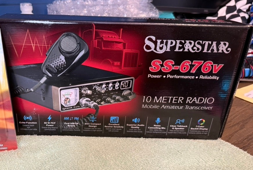 Ranger SuperStar SS-676V Slim 80 Watt 10-Meter Radio AM / FM/ PA Modes BRAND NEW