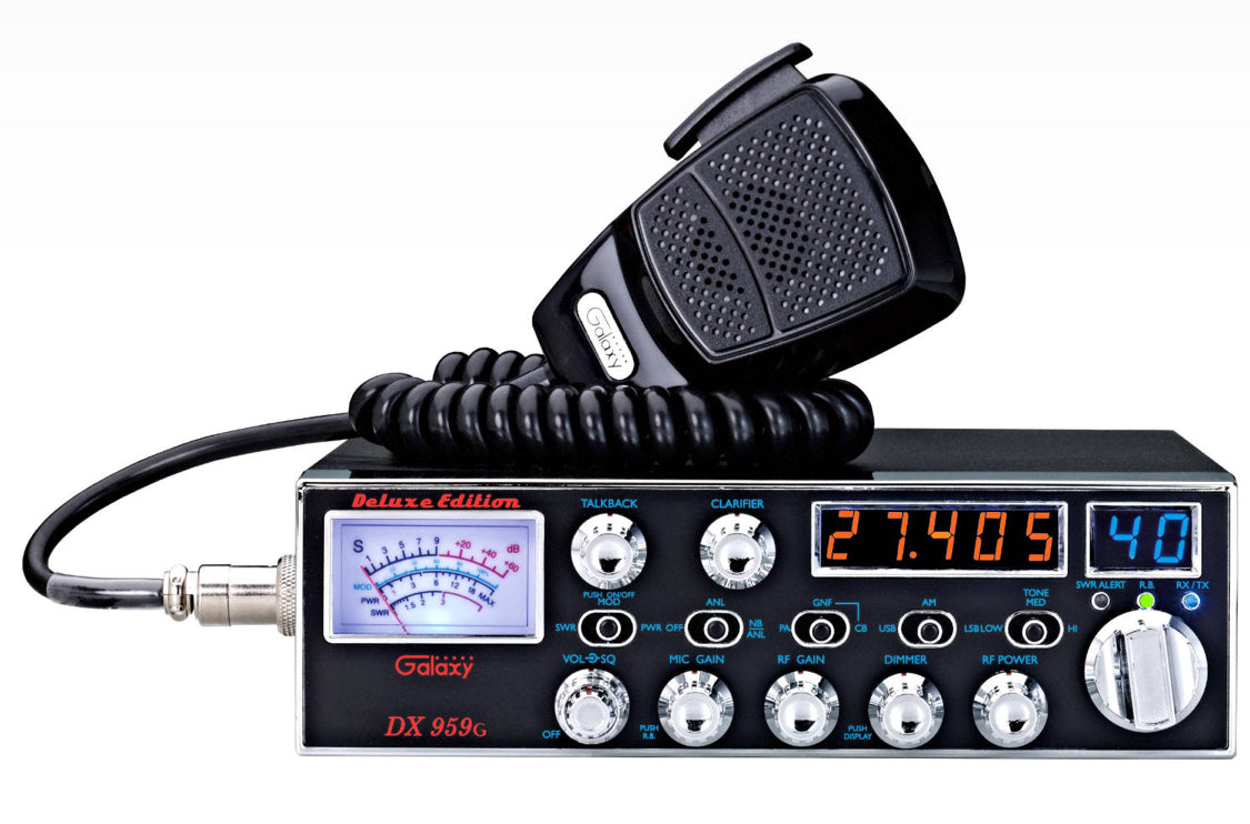 Galaxy DX959G AM/SSB Deluxe CB Radio - Orange And Blue Channel And Frequency Counter LED