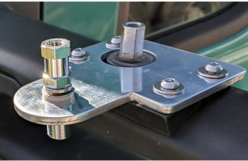 Procomm 2013+ Kenworth T680, T880, W990 Mirror Arm Mount for CB Antenna-Polished Aluminum