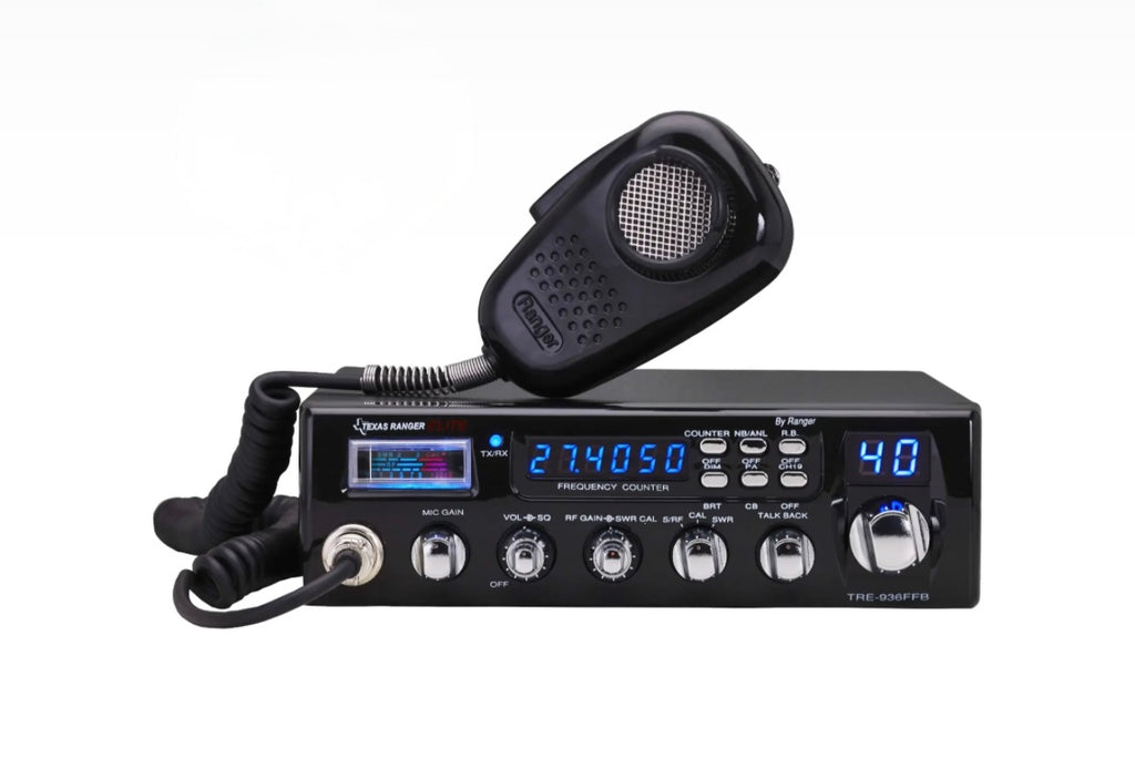 Texas Ranger TRE936FFB CB Radio with SWR Meter Noise Cancelling Mic and Durable Elite Series Design