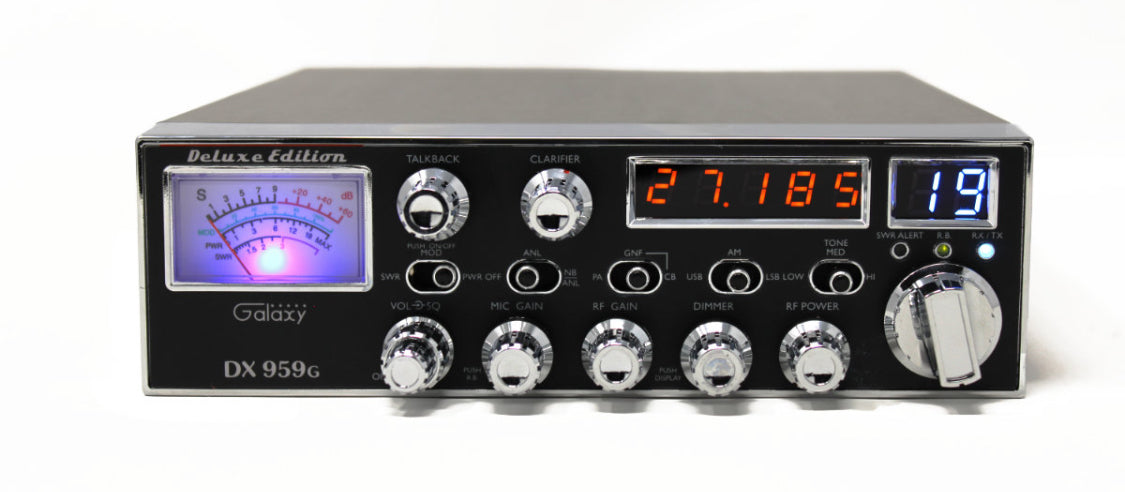 Galaxy DX959G AM/SSB Deluxe CB Radio - Orange And Blue Channel And Frequency Counter LED