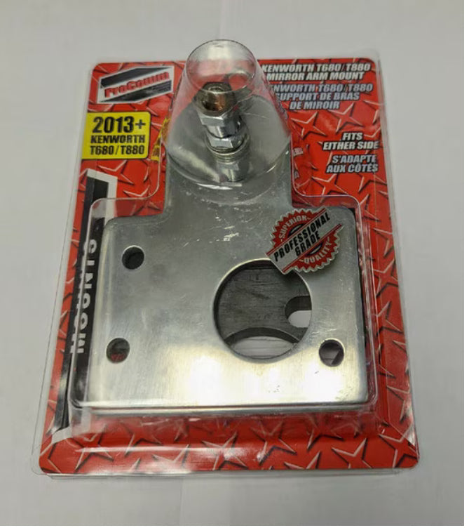 Procomm 2013+ Kenworth T680, T880, W990 Mirror Arm Mount for CB Antenna-Polished Aluminum