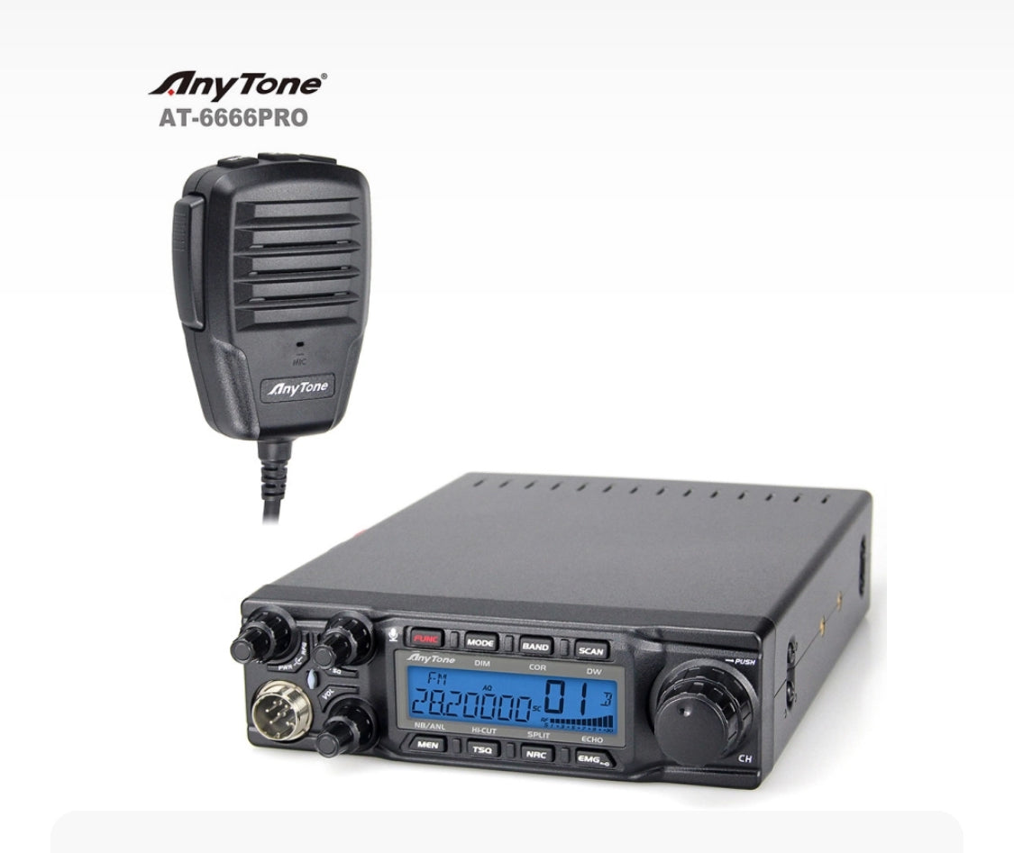 Anytone at6666 pro 10 Meter Radio 80W AM/SSB 50W FM Noise Reduction Programmable Mic