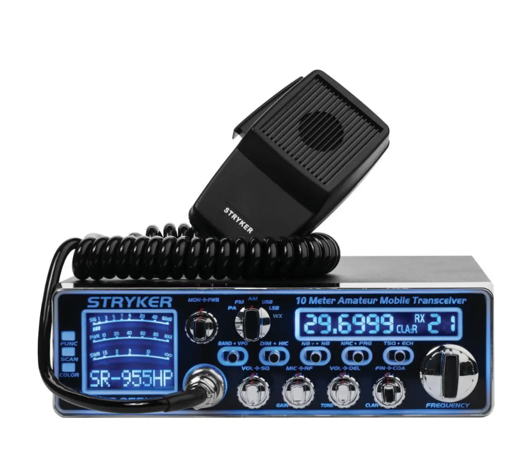 Stryker SR-955HPC+ 10 Meter Amateur Ham Mobile Radio AM FM SSB 8Color 100+ Watts