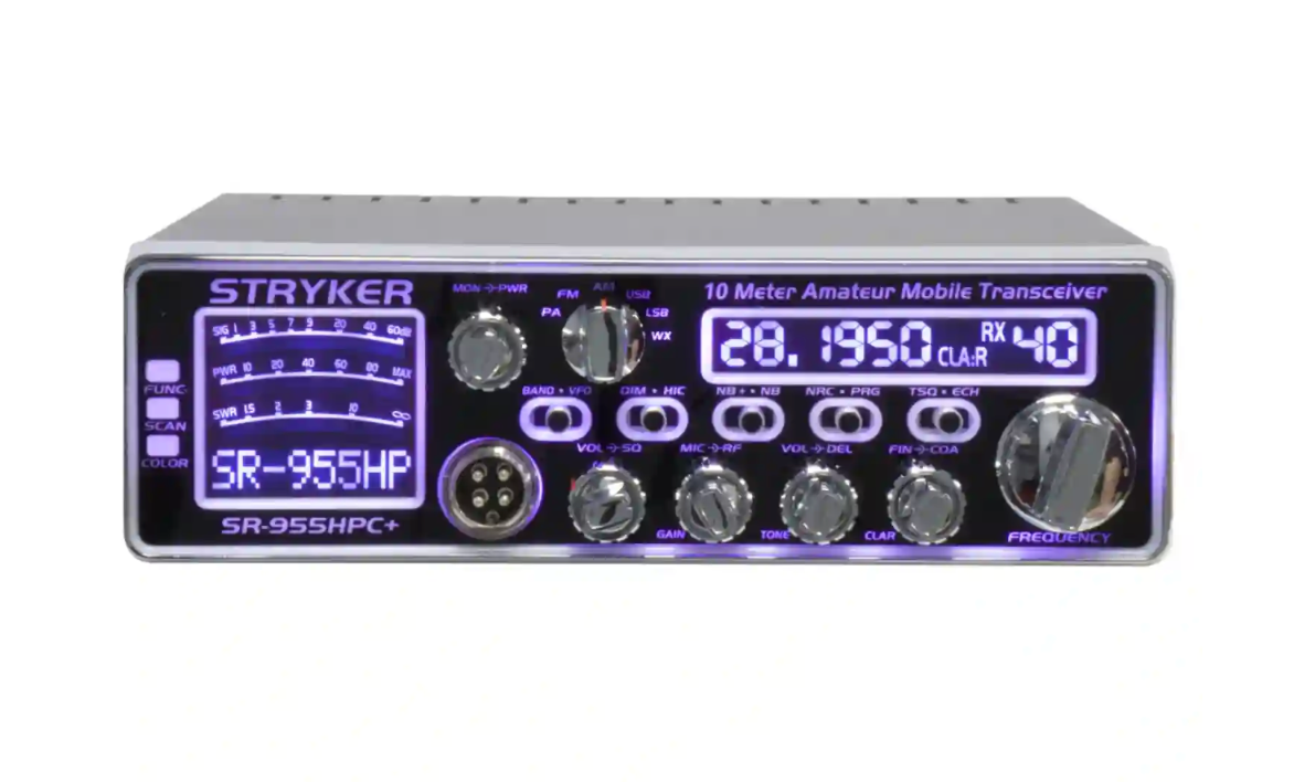 Stryker SR-955HPC+ 10 Meter Amateur Ham Mobile Radio AM FM SSB 8Color 100+ Watts